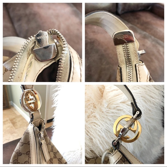 AUTHENTIC Gucci Monogram GG Twins Large Hobo Purse - Picture 6 of 8